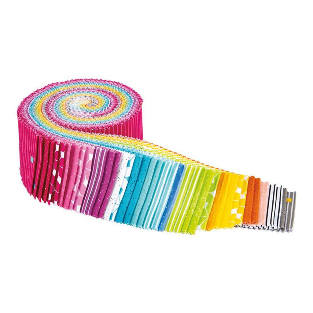 Colour Wall 2.5 Inch Rolie Polie Jelly Roll 40 pieces - Riley Blake -  Precut Pre cut Bundle - Color Wall - Quilting Cotton Fabric